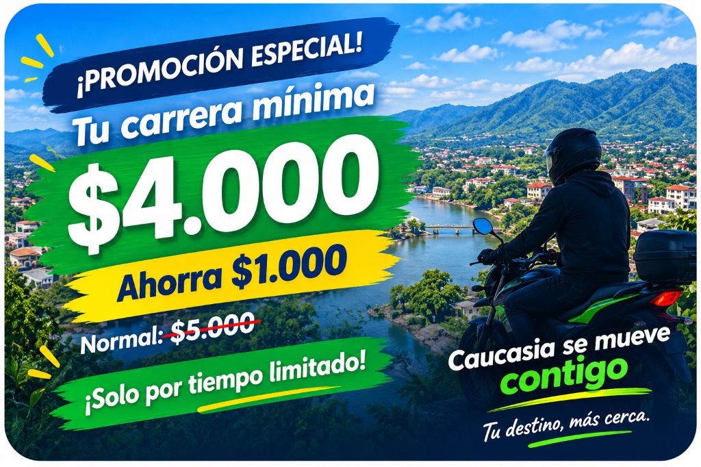 Promoción especial carrera mínima Moto Ahorro $4.000 COP